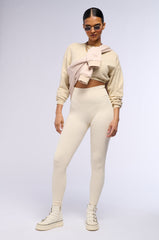 PAXTON RIBBED LEGGING IN IVORY