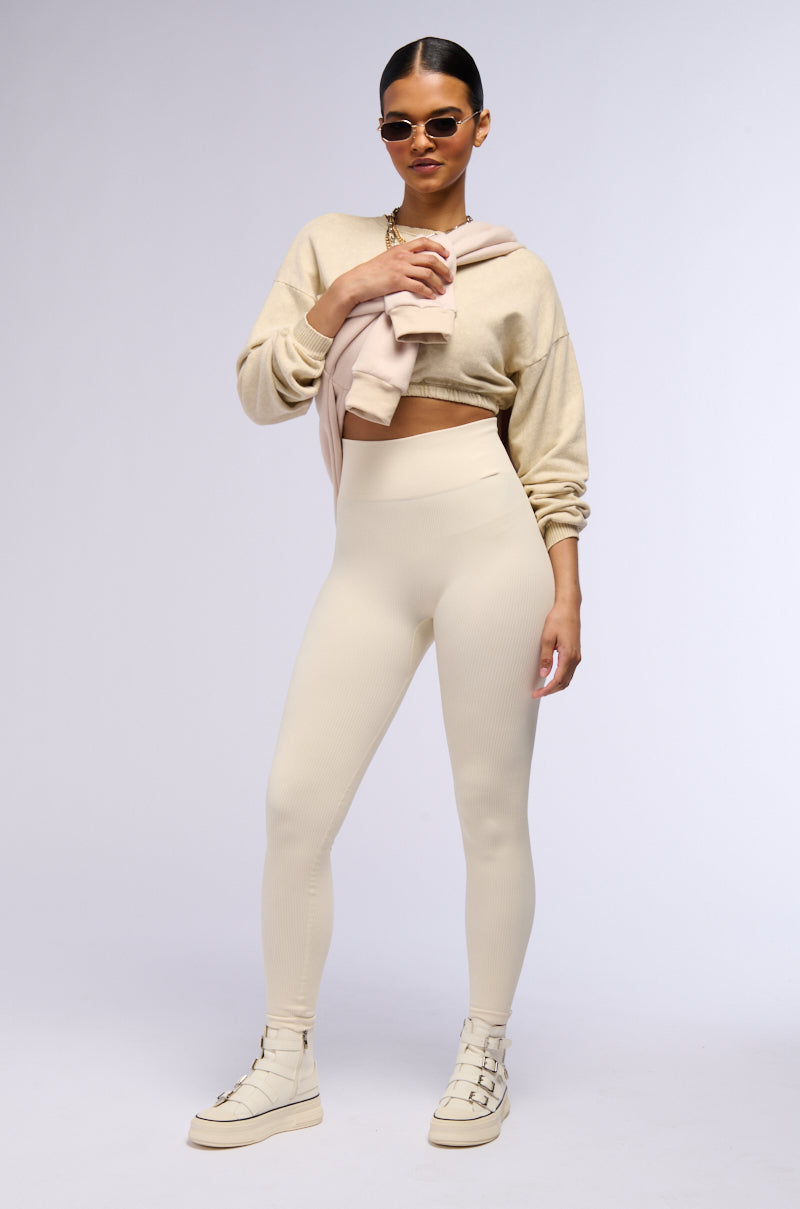 PAXTON RIBBED LEGGING IN IVORY
