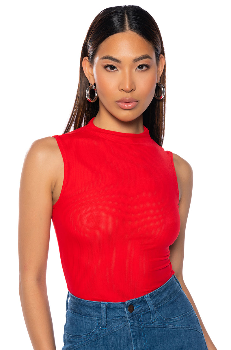 PAXTON SLEEVELESS MESH BODYSUIT