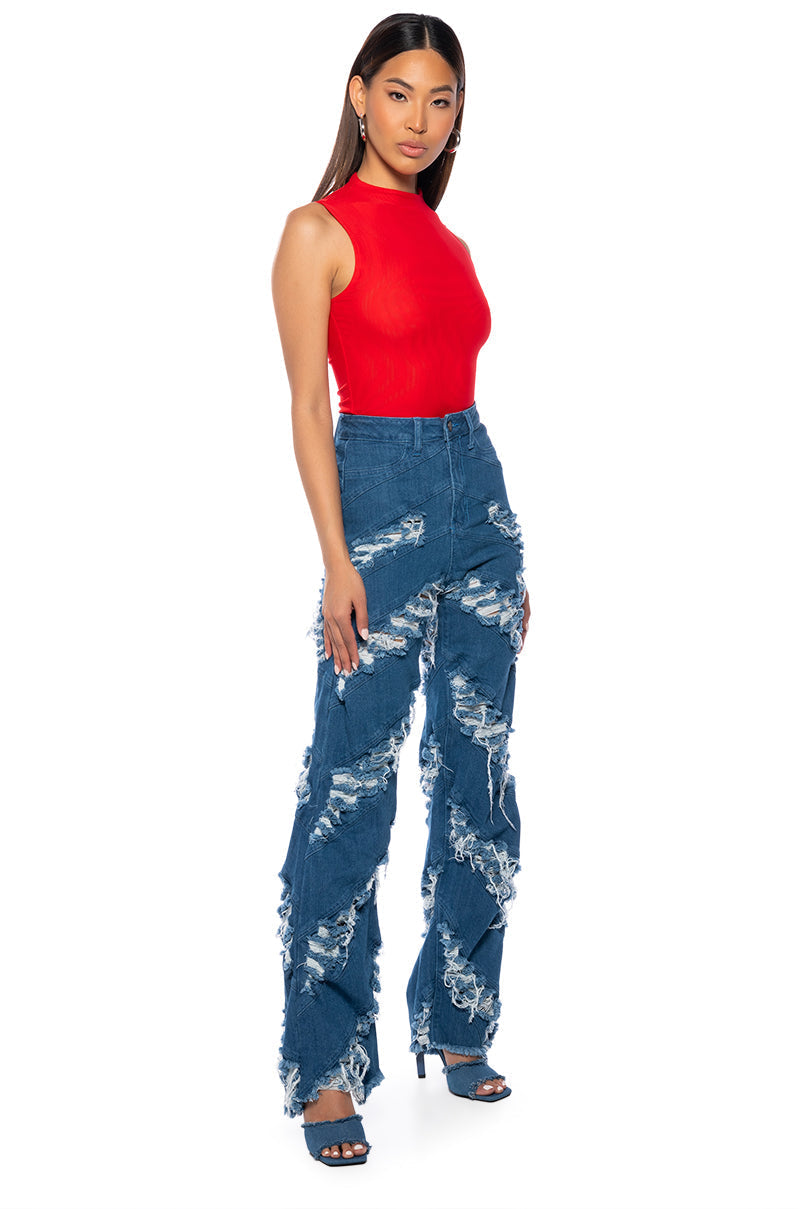 PAXTON SLEEVELESS MESH BODYSUIT