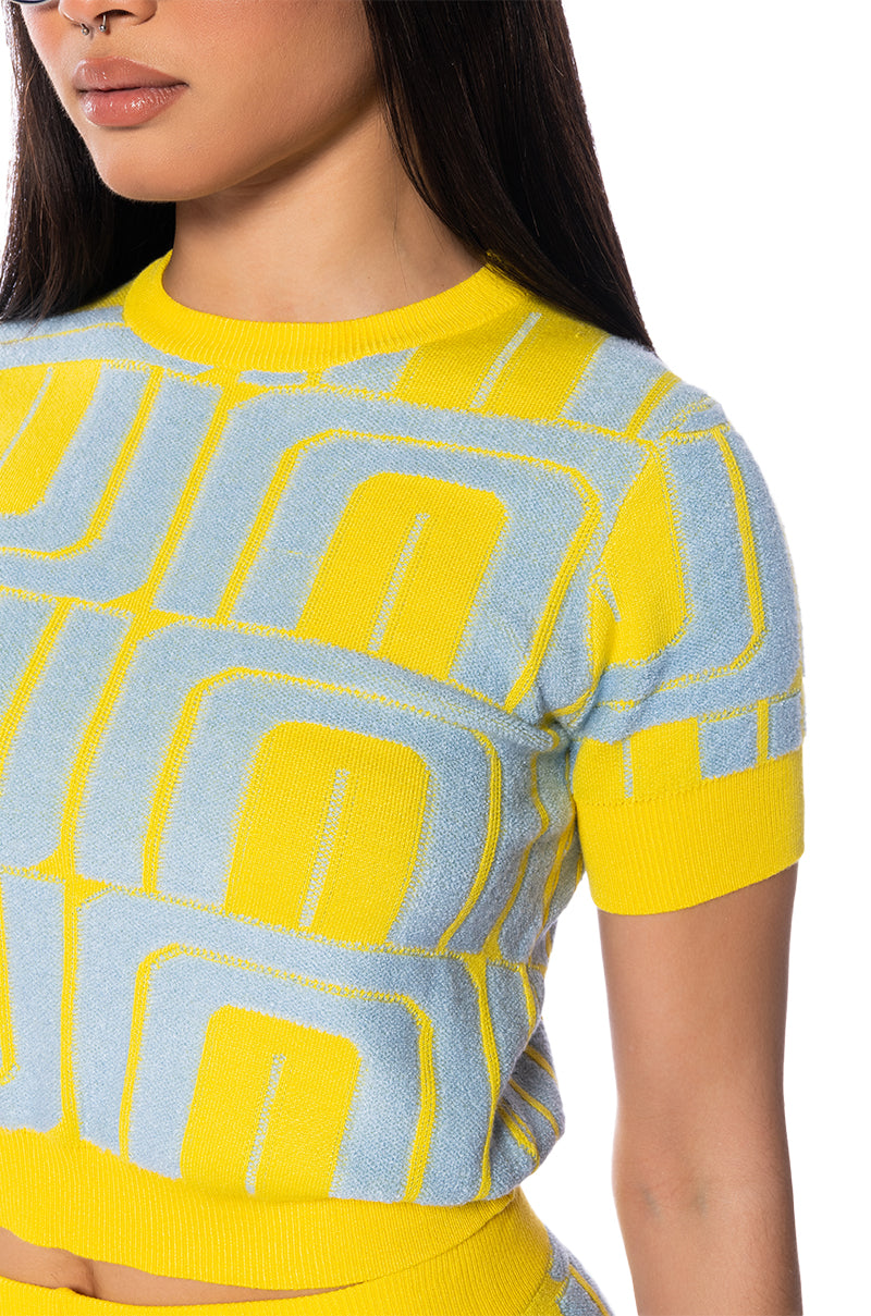 PENELOPE YELLOW SHORT SLEEVE TOP