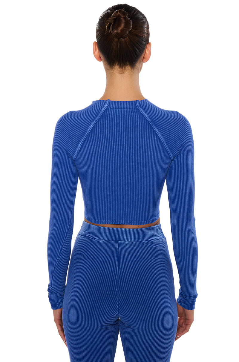 PETUNIA MINERAL WASH LONG SLEEVE TOP