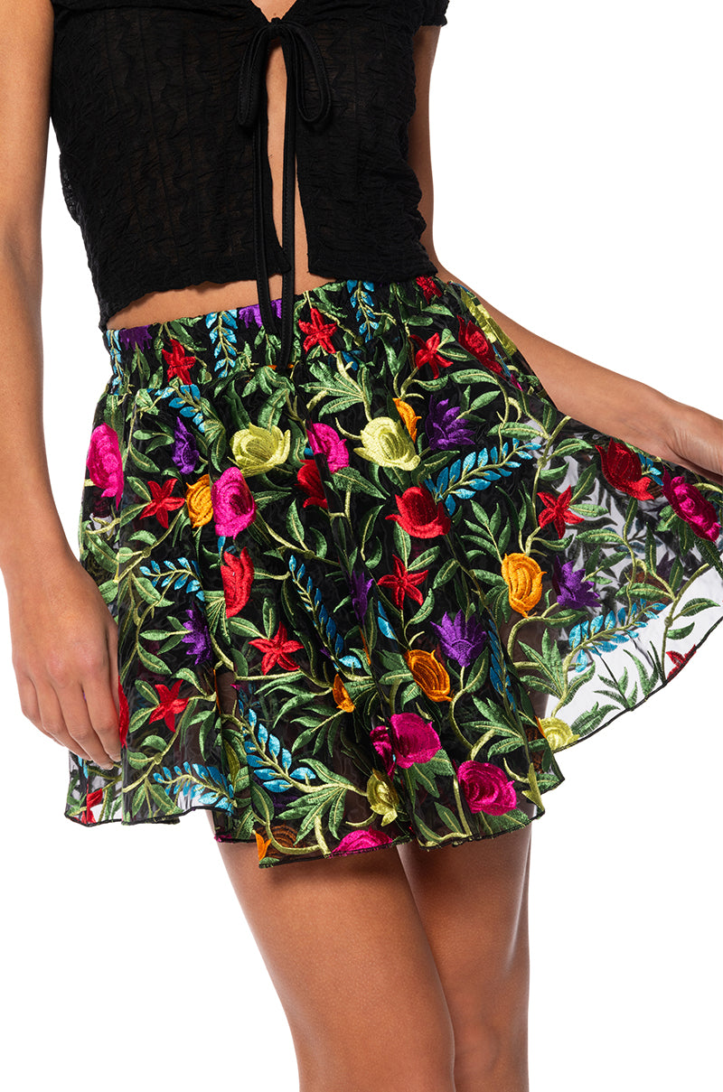 PICKED FOR YOU FLORAL MINI SKORT