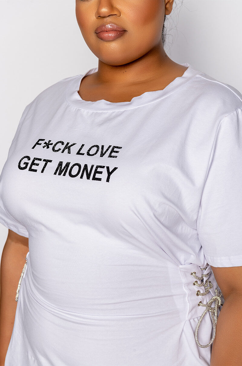 PLUS GET MONEY GRAPHIC T SHIRT DRESS