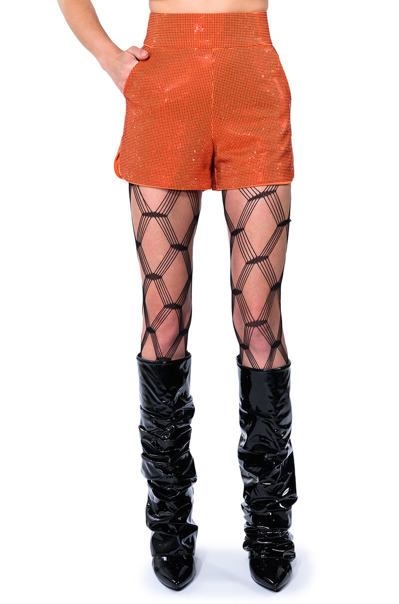 POP STAR SHINE BRIGHT RHINESTONE HOT SHORT
