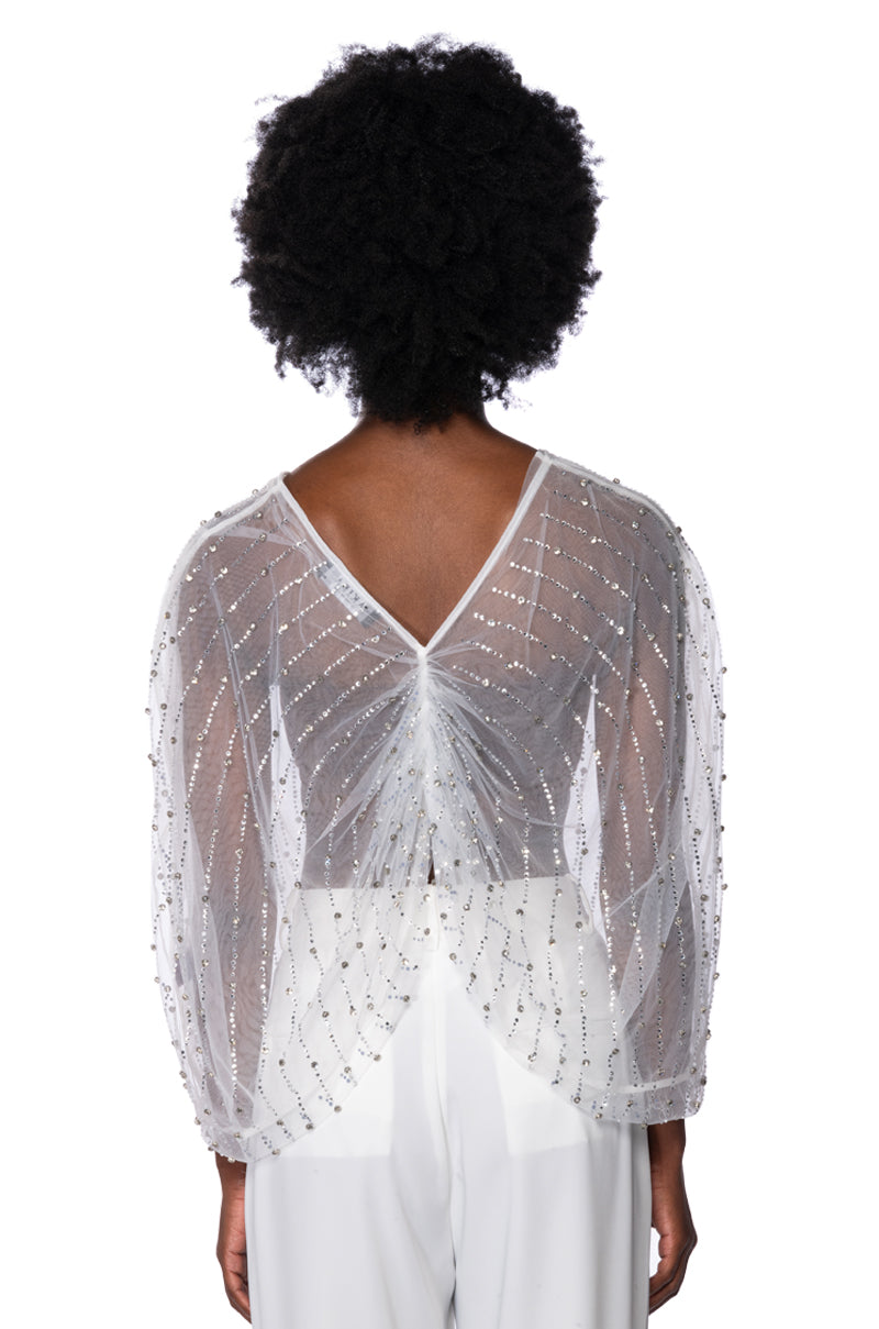 PRETTY AND SIMPLE SHEER EMBELLISHED TOP