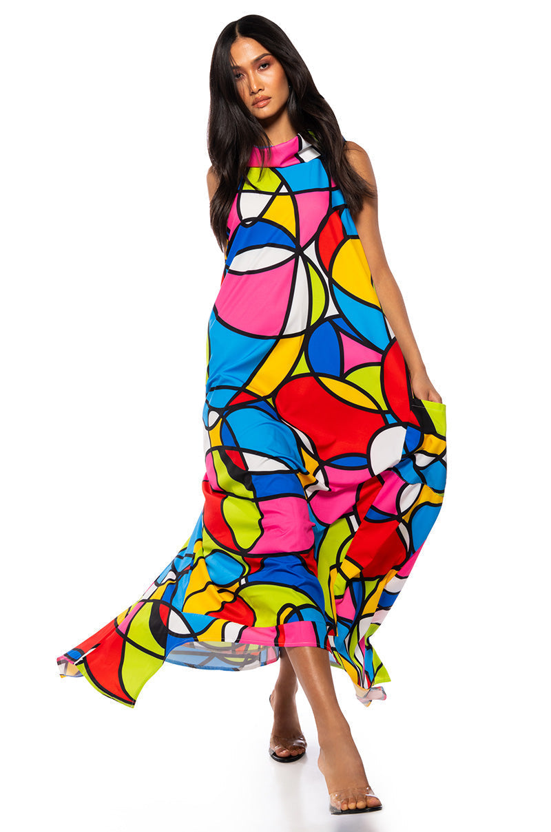 GINA COWL NECK MAXI DRESS