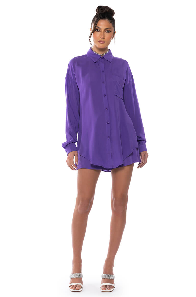 PURPLE RAIN BUTTON DOWN