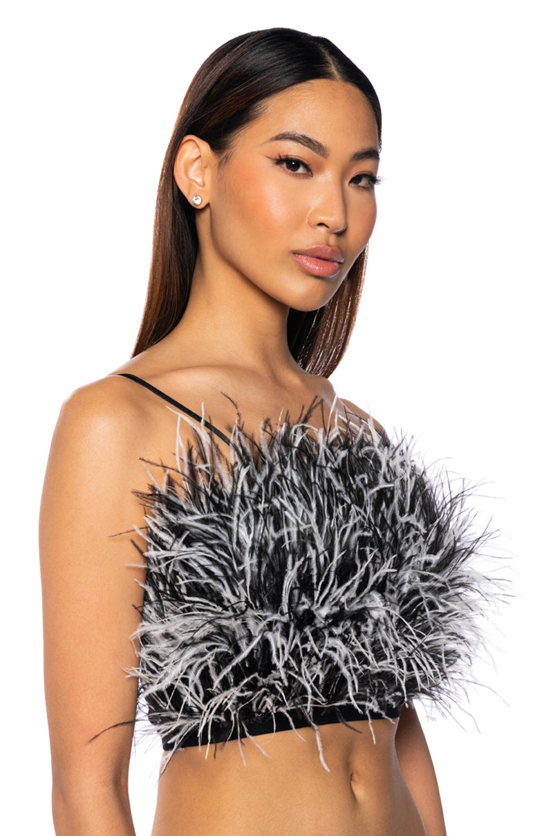 NADIA STATEMENT FEATHER TANK TOP