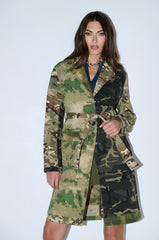 RICKY PATCHWORK CAMO TRENCH