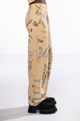 ROYALTY DRAWING WIDE LEG SWEATPANT