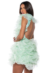 RAOLA ULTRA RUFFLED SLEEVELESS DRESS