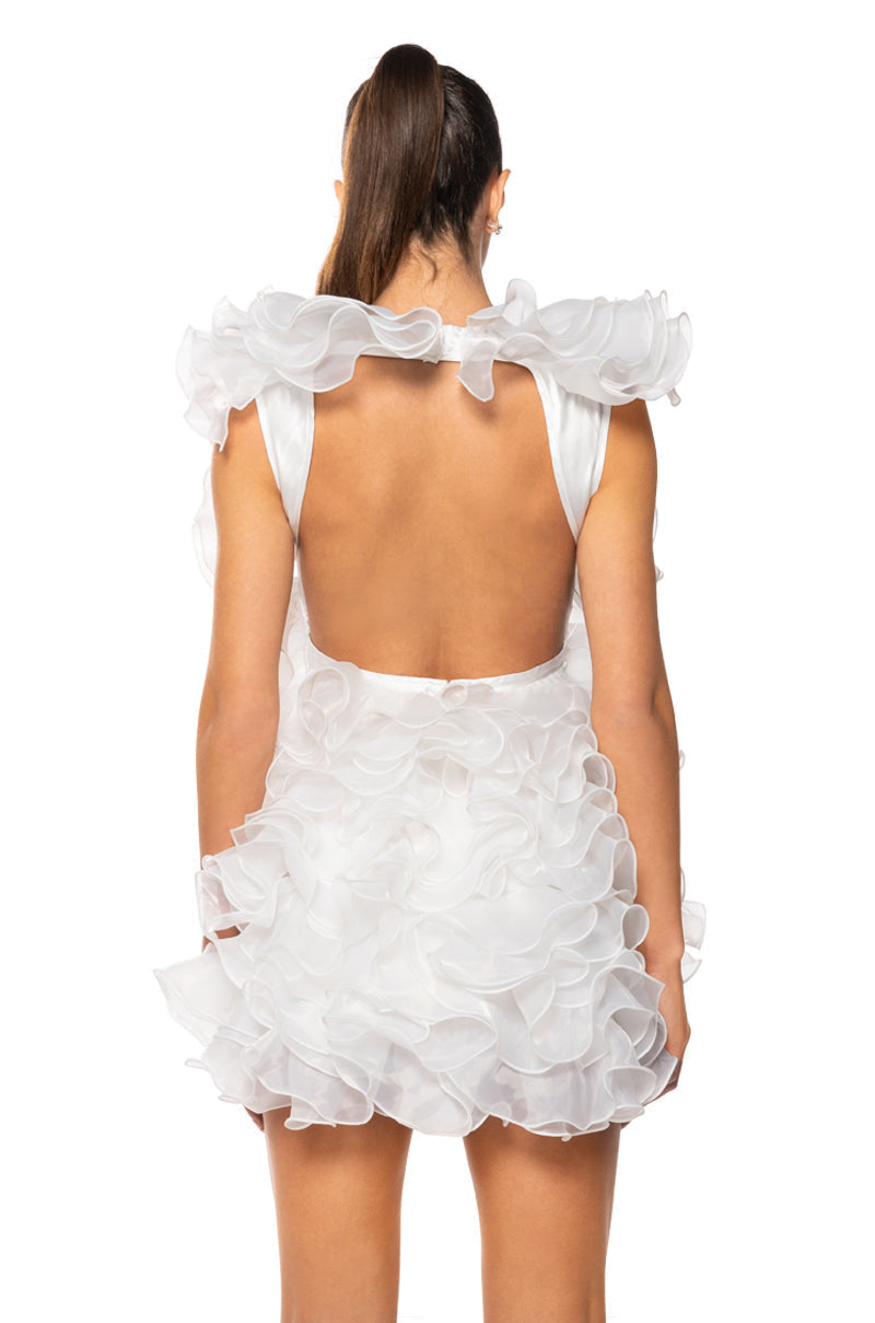 RAOLA ULTRA RUFFLED SLEEVELESS DRESS