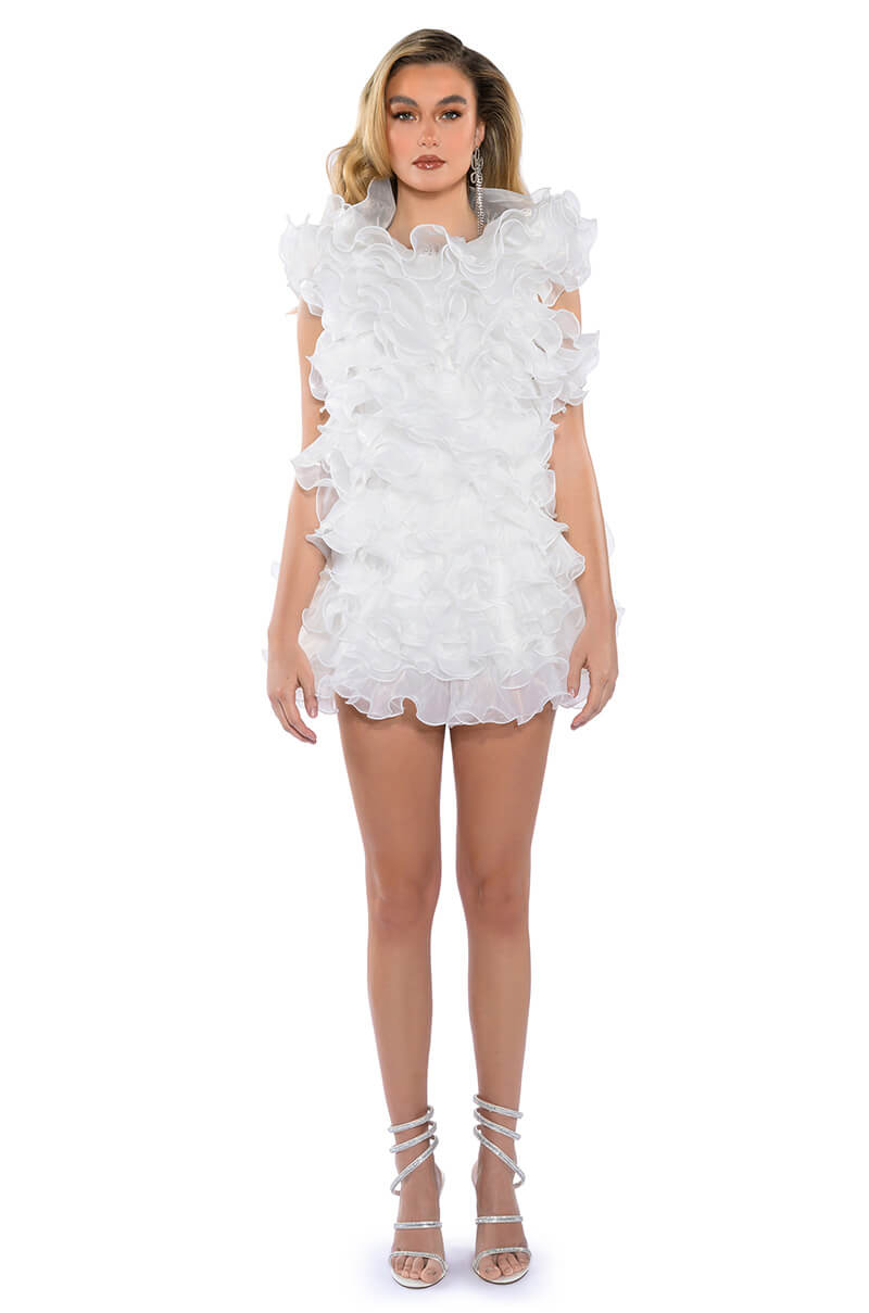 RAOLA ULTRA RUFFLED SLEEVELESS DRESS