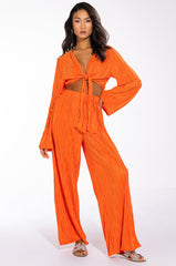 MULTI STRIPE PLISSE PALAZZO PANT