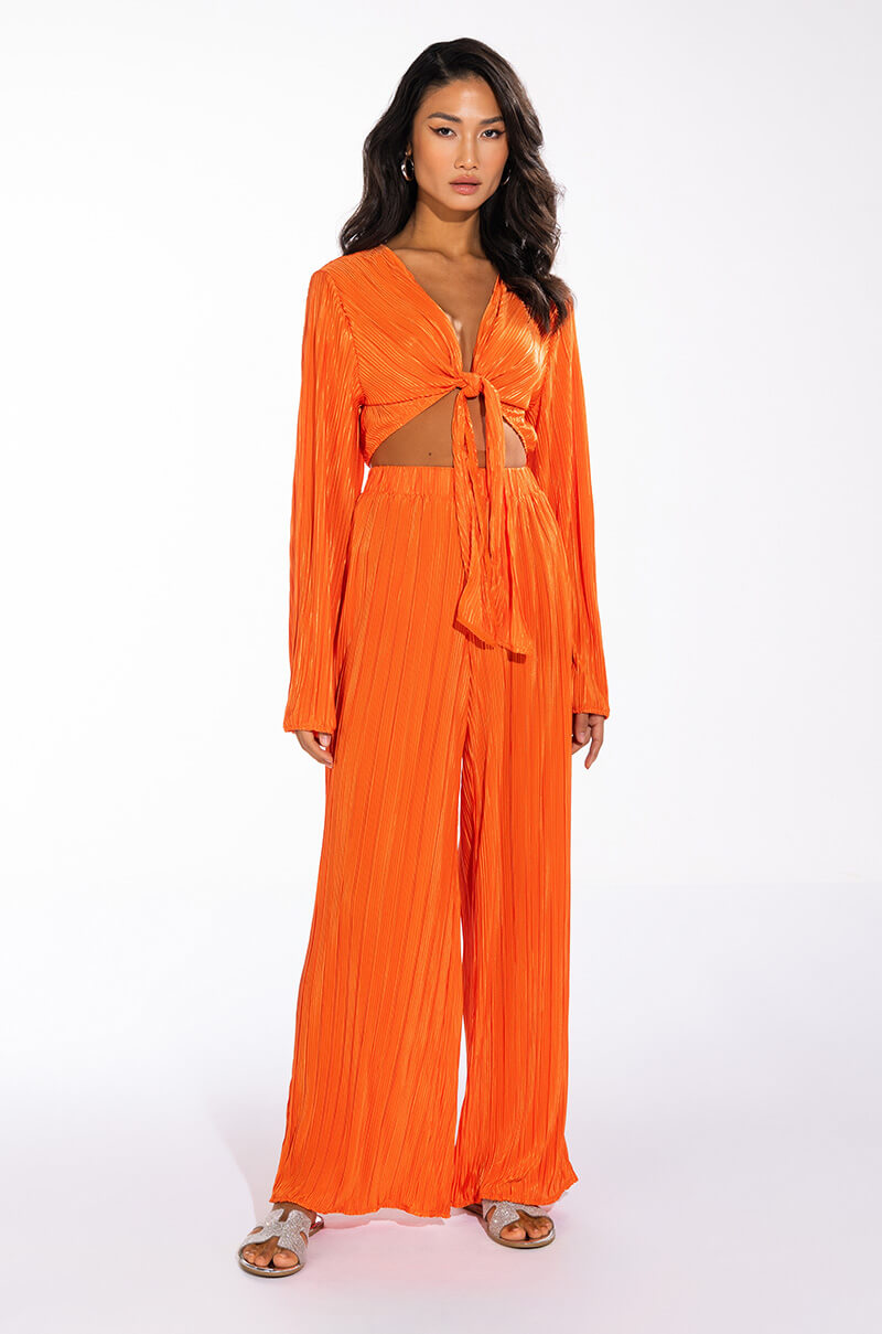 MULTI STRIPE PLISSE PALAZZO PANT
